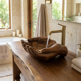 Auren Handcrafted Solid Wood Hands-Shaped Vessel Sink
