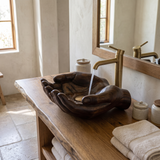Auren Handcrafted Solid Wood Hands-Shaped Vessel Sink