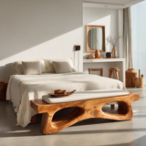 Auren Hollow Artisan Wood Bed Bench - Timberustic Bed Bench