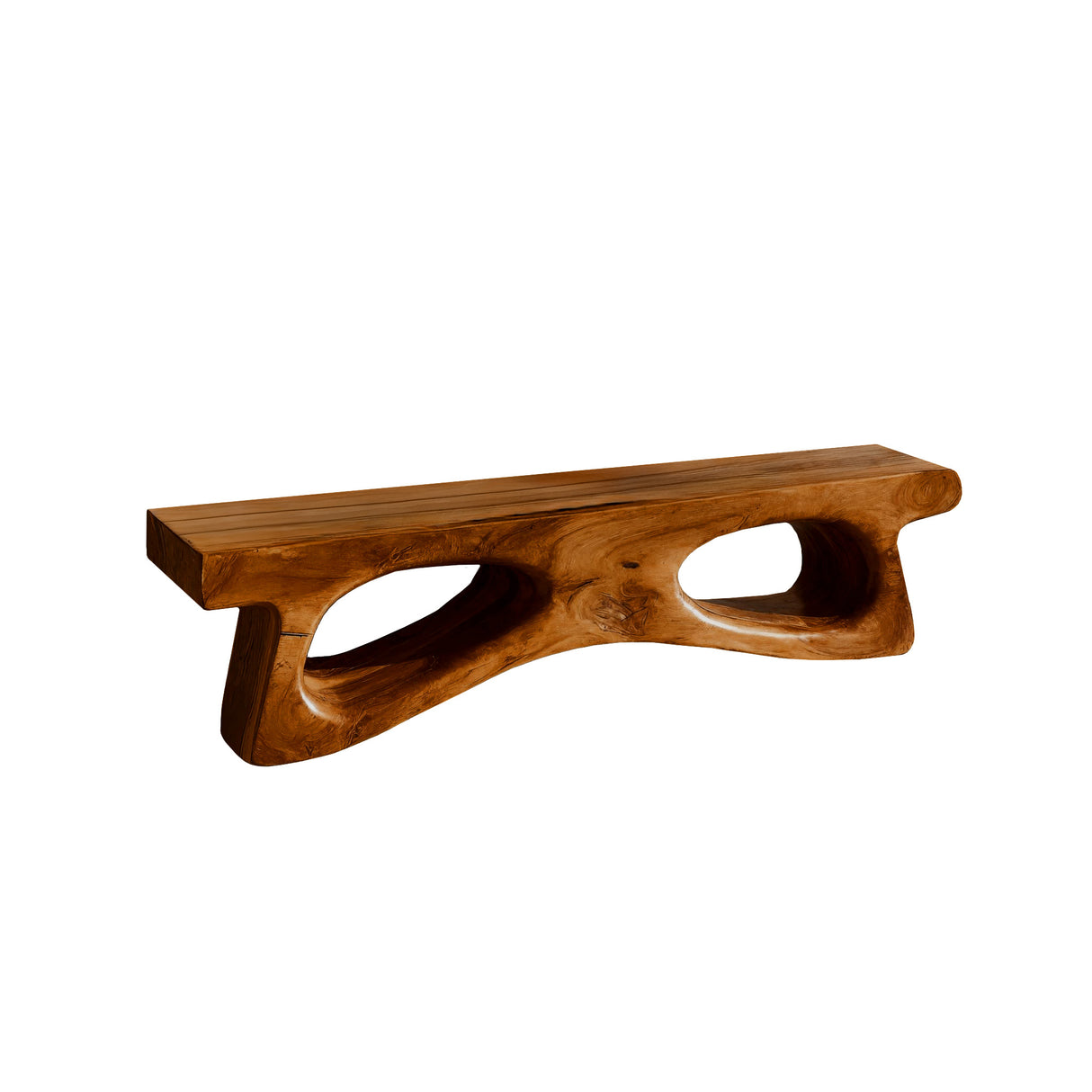 Auren Hollow Artisan Wood Bed Bench Brown - Timberustic Bed Bench