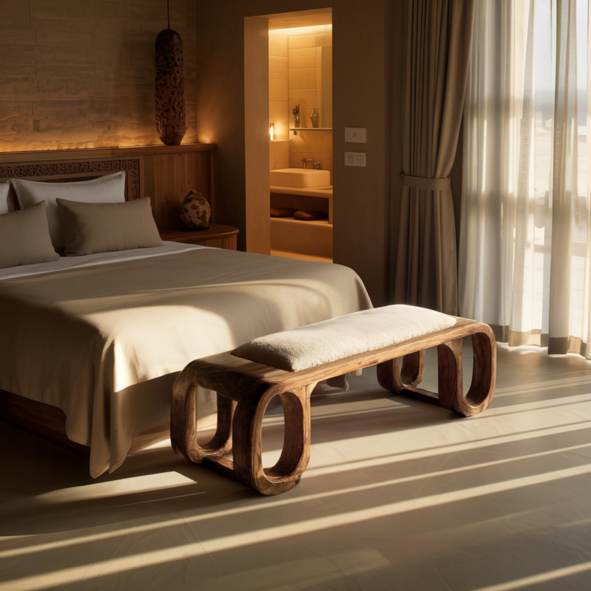 Auren Loop Woodcrafted Bed Bench