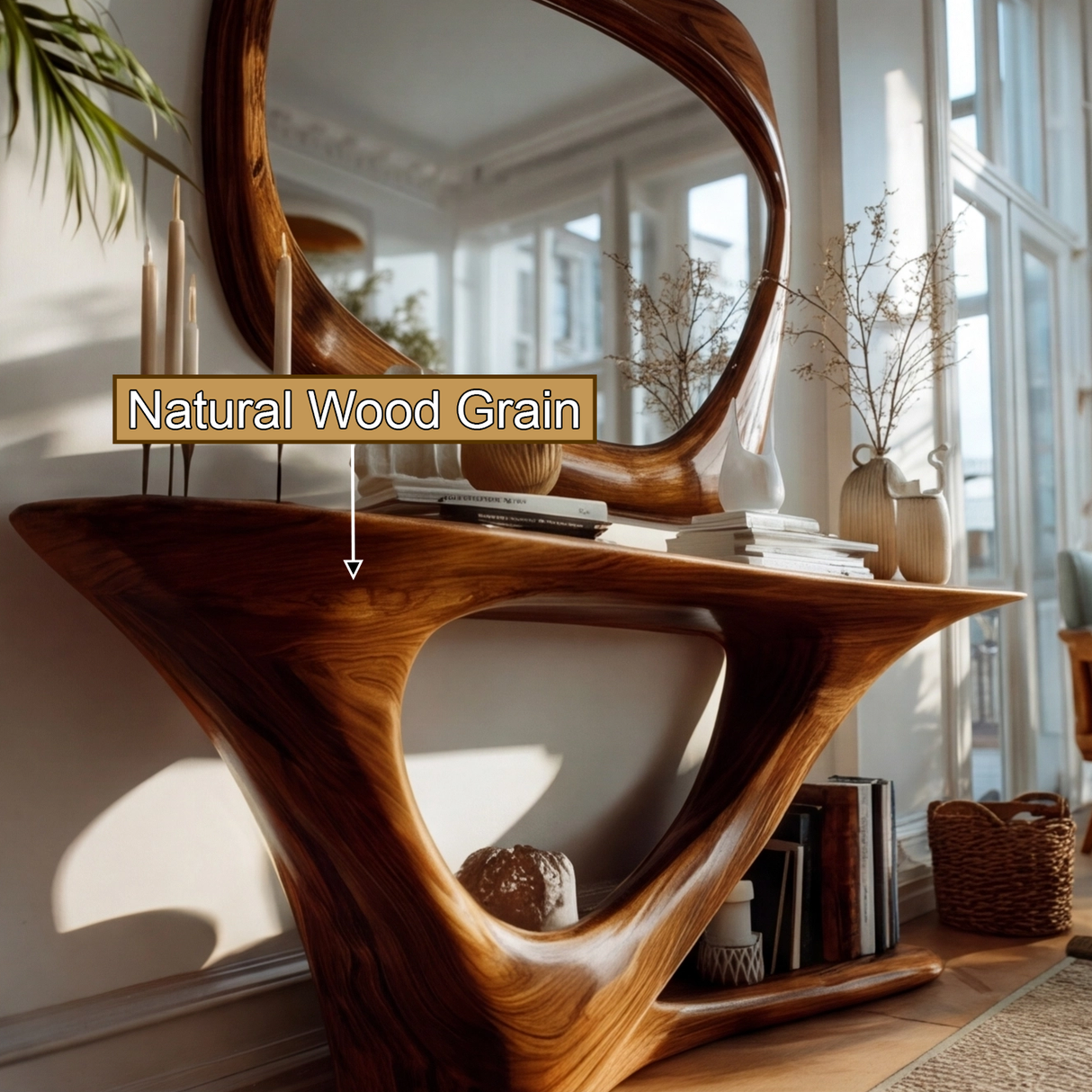 Aurenvale Curved Solid Wood Console Table - Timberustic Console Table