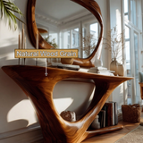 Aurenvale Curved Solid Wood Console Table - Timberustic Console Table