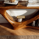 Aurenvale Curved Solid Wood Console Table - Timberustic Console Table