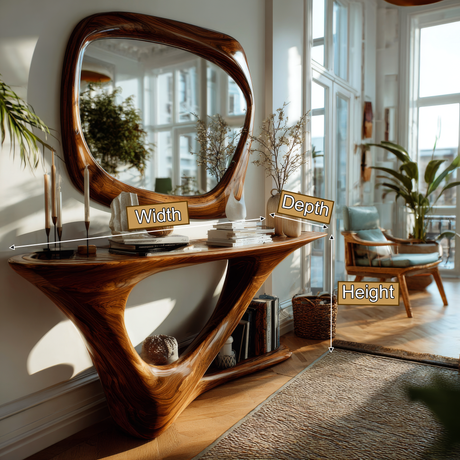 Aurenvale Curved Solid Wood Console Table - Timberustic Console Table
