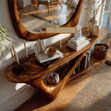 Aurenvale Curved Solid Wood Console Table - Timberustic Console Table
