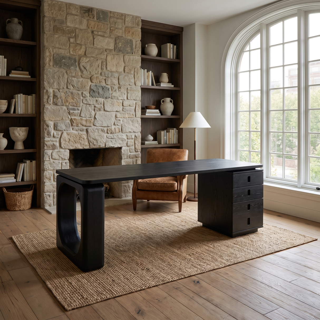 Aurenza Solid Wood Desk with Drawers - Timberustic Desk With Drawers
