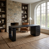 Aurenza Solid Wood Desk with Drawers - Timberustic Desk With Drawers