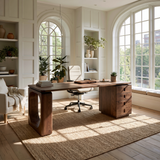 Aurenza Solid Wood Desk with Drawers - Timberustic Desk With Drawers