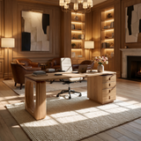 Aurenza Solid Wood Desk with Drawers - Timberustic Desk With Drawers