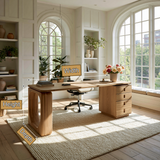 Aurenza Solid Wood Desk with Drawers - Timberustic Desk With Drawers