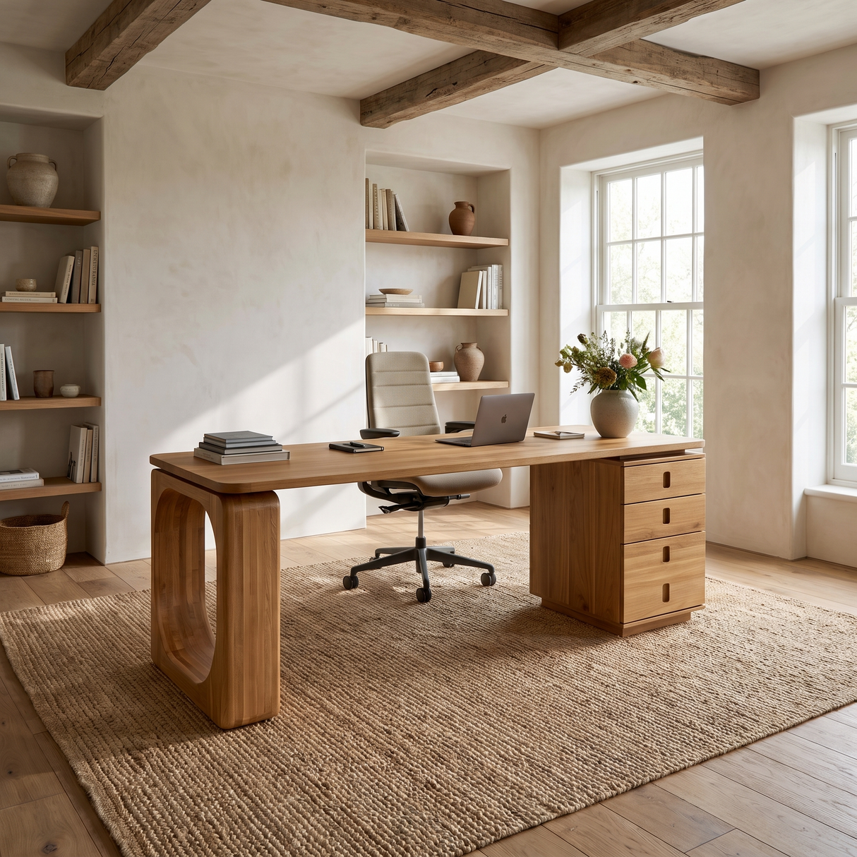 Aurenza Solid Wood Desk with Drawers - Timberustic Desk With Drawers