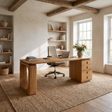 Aurenza Solid Wood Desk with Drawers - Timberustic Desk With Drawers