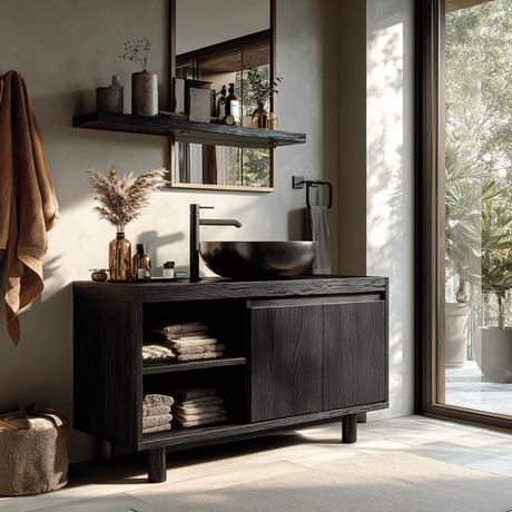 Aureon Handcrafted Solid Wood Freestanding Bathroom Vanity with Drawers - Timberustic Freestanding Bathroom Vanity with Drawers