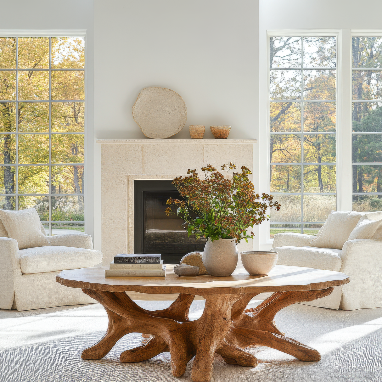 Aurestren Sculpted Solid Wood Coffee Table SPA879257 - Timberustic Coffee Table