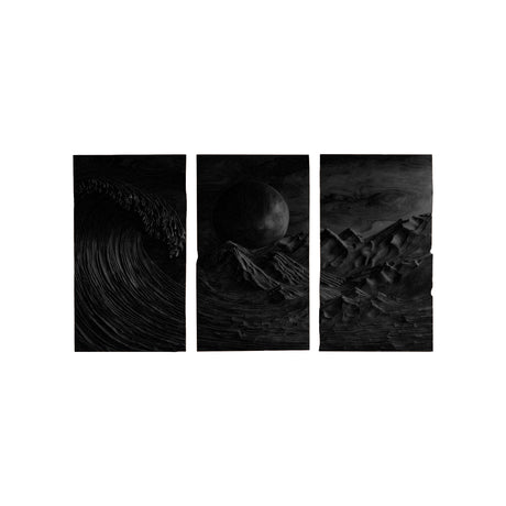 Aureth Solid Wood Sculpted Wall Art Black - Timberustic Wall Art