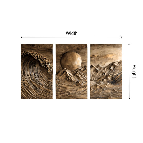 Aureth Solid Wood Sculpted Wall Art - Timberustic Wall Art