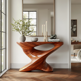 Aurethar Curved Solid Wood Console Table - Timberustic Console Table