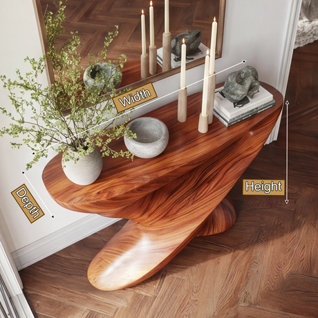 Aurethar Curved Solid Wood Console Table - Timberustic Console Table