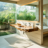 Aurevia Live Edge Solid Wood Floating Bathroom Vanity with Integrated Sink - Timberustic Floating Bathroom Vanity with Integrated Sink