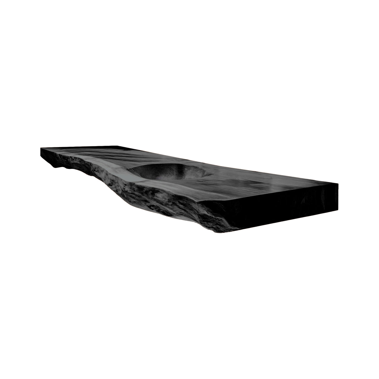 Aurevia Live Edge Solid Wood Floating Bathroom Vanity with Integrated Sink Black - Timberustic Floating Bathroom Vanity with Integrated Sink