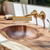 Aurevia Live Edge Solid Wood Floating Bathroom Vanity with Integrated Sink - Timberustic Floating Bathroom Vanity with Integrated Sink