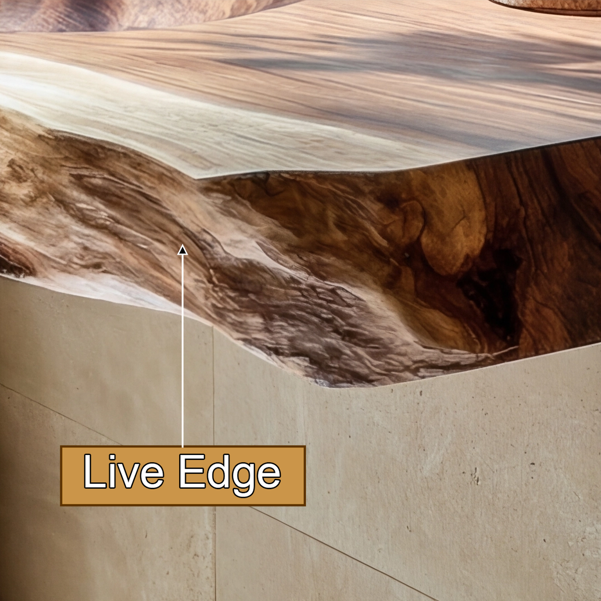 Aurevia Live Edge Solid Wood Floating Bathroom Vanity with Integrated Sink - Timberustic Floating Bathroom Vanity with Integrated Sink