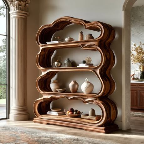 Aurevian Handcrafted Solid Wood Bookshelf - Timberustic Bookshelf
