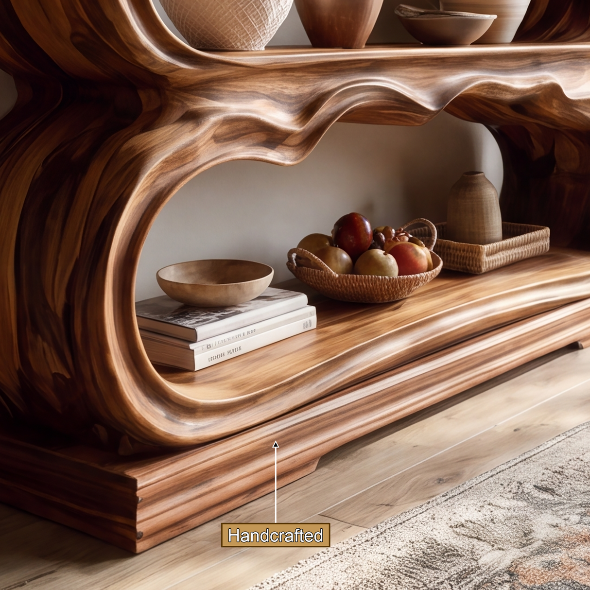 Aurevian Handcrafted Solid Wood Bookshelf