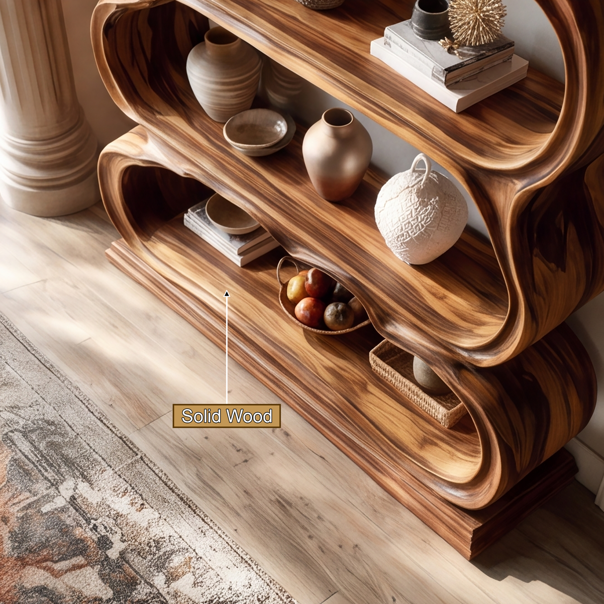 Aurevian Handcrafted Solid Wood Bookshelf