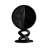 Aurevian Sculpted Solid Wood Bar Cabinet Black - Timberustic Wine Cabinet