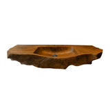 Aurevik Live Edge Solid Wood Floating Bathroom Vanity with Integrated Sink Brown - Timberustic Floating Bathroom Vanity with Integrated Sink