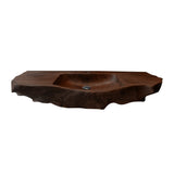 Aurevik Live Edge Solid Wood Floating Bathroom Vanity with Integrated Sink Dark Walnut - Timberustic Floating Bathroom Vanity with Integrated Sink