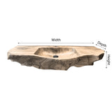 Aurevik Live Edge Solid Wood Floating Bathroom Vanity with Integrated Sink - Timberustic Floating Bathroom Vanity with Integrated Sink