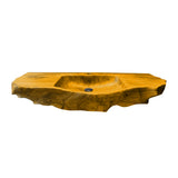 Aurevik Live Edge Solid Wood Floating Bathroom Vanity with Integrated Sink Teak - Timberustic Floating Bathroom Vanity with Integrated Sink