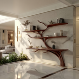 Aurevine Sculptural Solid Wood Tree Bookshelf