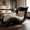 Aurevista Handcrafted Sculpted Solid Wood Chaise Lounge