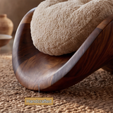 Aurevista Handcrafted Sculpted Solid Wood Chaise Lounge