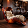 Aurevista Handcrafted Sculpted Solid Wood Chaise Lounge