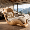 Aurevista Handcrafted Sculpted Solid Wood Chaise Lounge
