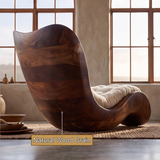 Aurevista Handcrafted Sculpted Solid Wood Chaise Lounge