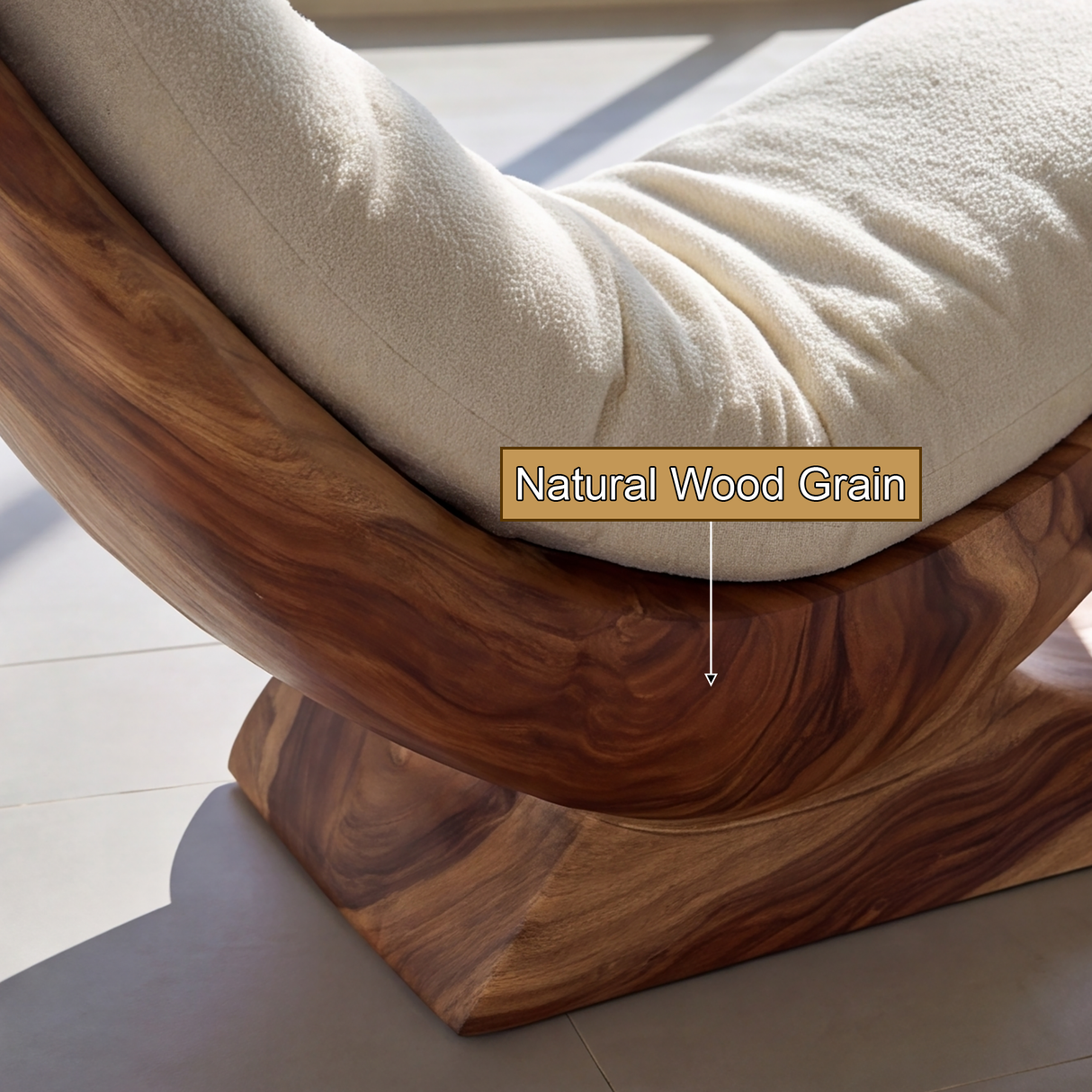 Aurevista Handcrafted Solid Wood Chaise Lounge
