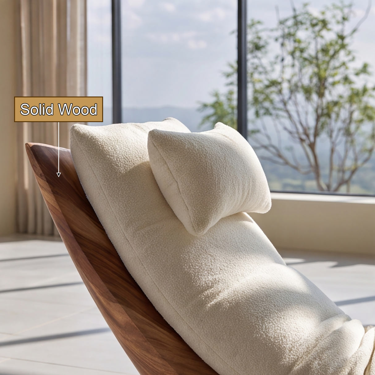 Aurevista Handcrafted Solid Wood Chaise Lounge