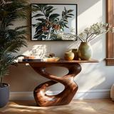 Aurevon Curved Solid Wood Hallway Console Table - Timberustic Console Table