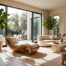Aurevon Handcrafted Sculpted Solid Wood Chaise Lounge