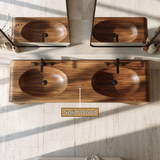 Aurevon Handcrafted Solid Wood Freestanding Bathroom Vanity with Integrated Sinks and Drawers