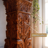 Aurevon Handcrafted Solid Wood Pedestal Stand - Timberustic Pedestal Stand