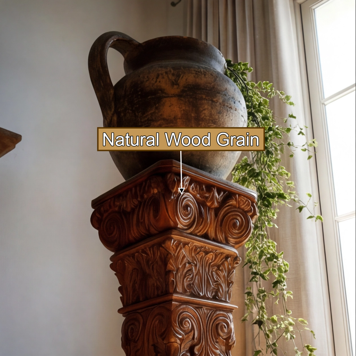 Aurevon Handcrafted Solid Wood Pedestal Stand - Timberustic Pedestal Stand