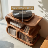 Aurevon Handcrafted Solid Wood Record Player Stand SPA210423 - Timberustic Record Player Stand With Storage