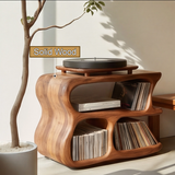 Aurevon Handcrafted Solid Wood Record Player Stand SPA210423 - Timberustic Record Player Stand With Storage